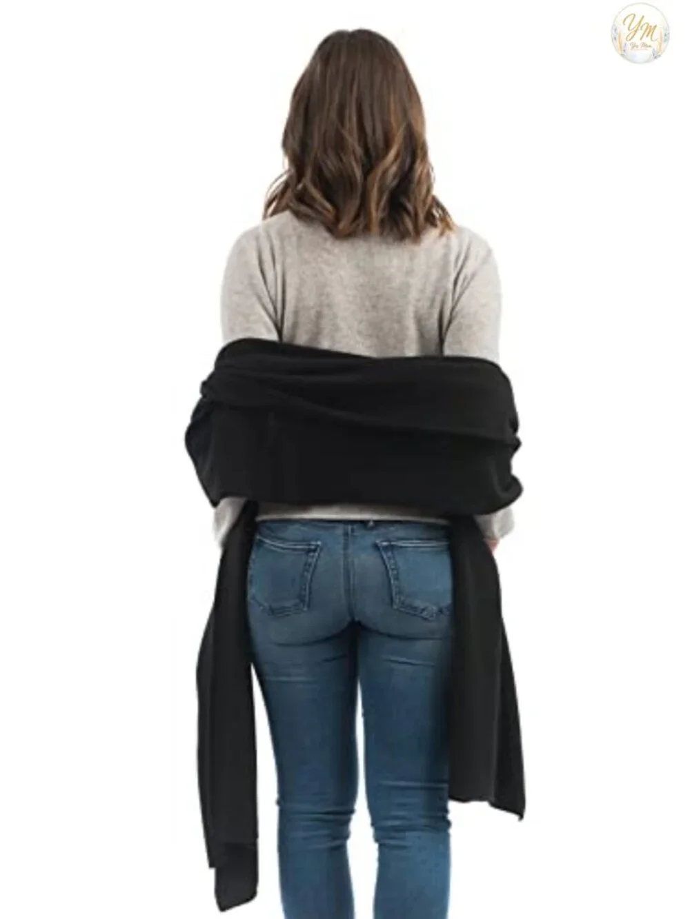 Italian Wool Cashmere Blend Stole Wrap Shawl Scarf for Women